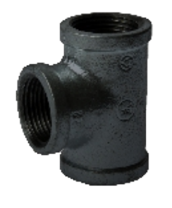 Equal Tee Black Malleable Fitting