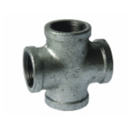 Cross Galvanised Malleable Fitting