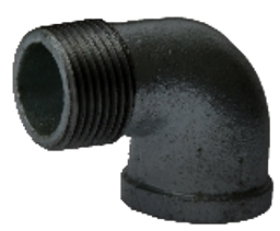 Elbow 90 deg m x f Black Malleable Fitting