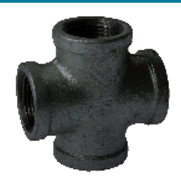 Cross Black Malleable Fitting